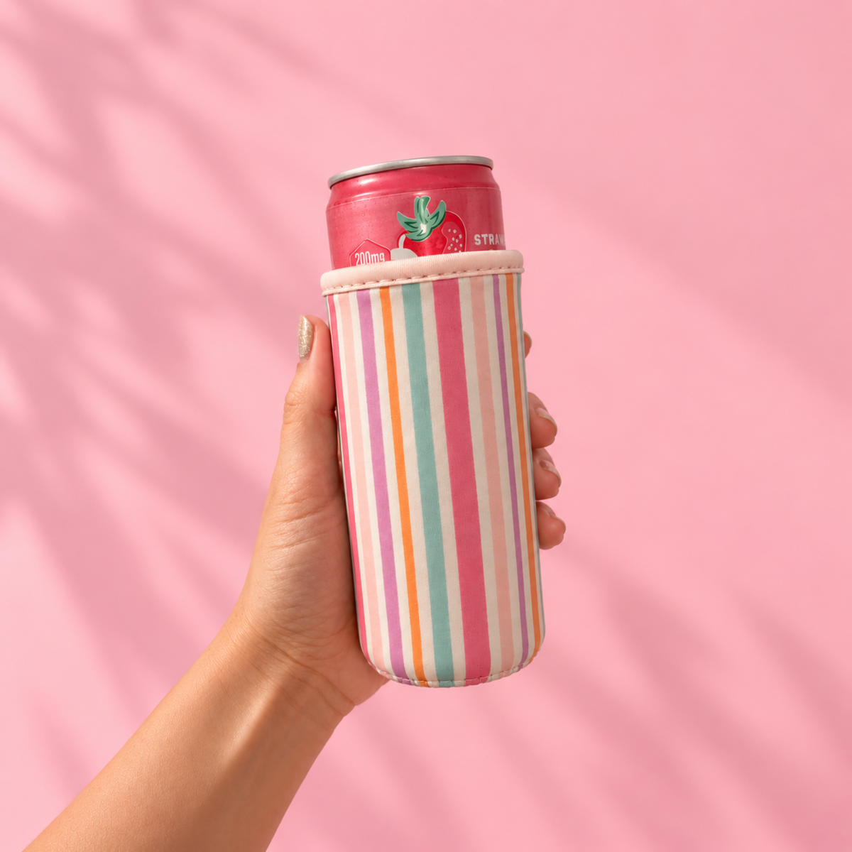 Pastel Stripes SLIM CAN Koozie