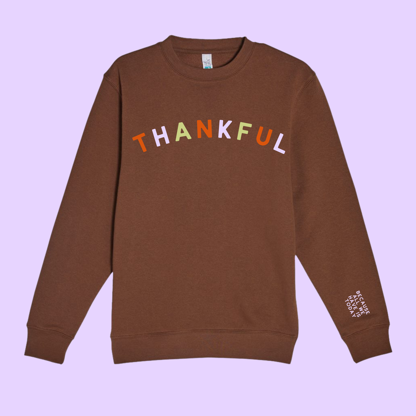 Thankful Crewneck Sweatshirt—Chestnut
