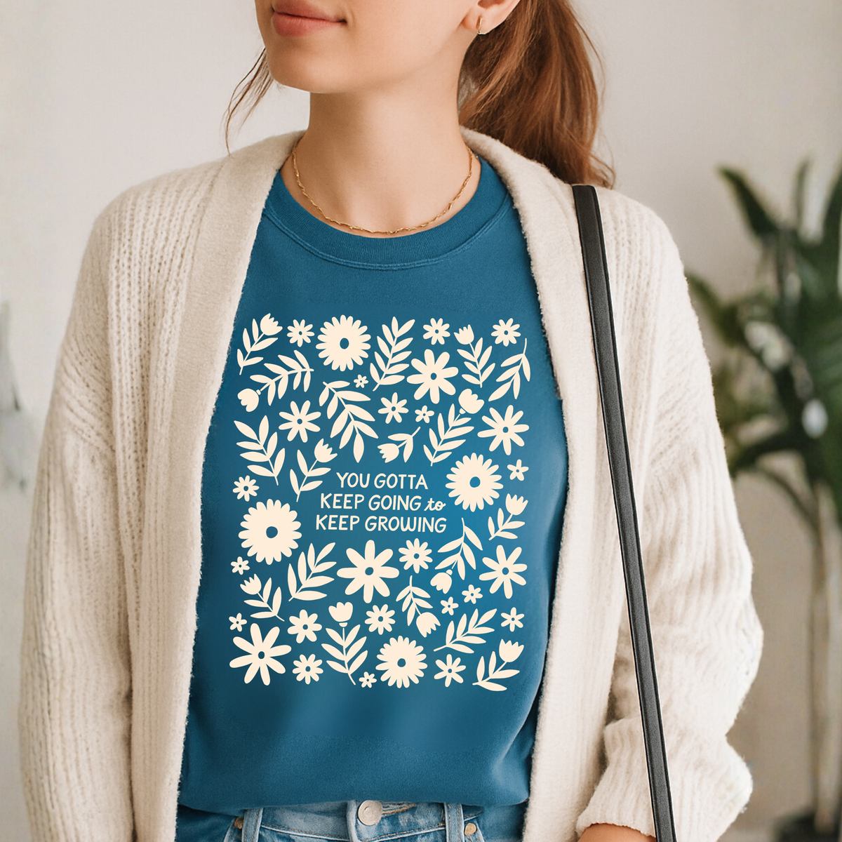 You Gotta Keep Going to Keep Growing Comfort Colors Tee—Midnight (CC&C x Kercia Jane)