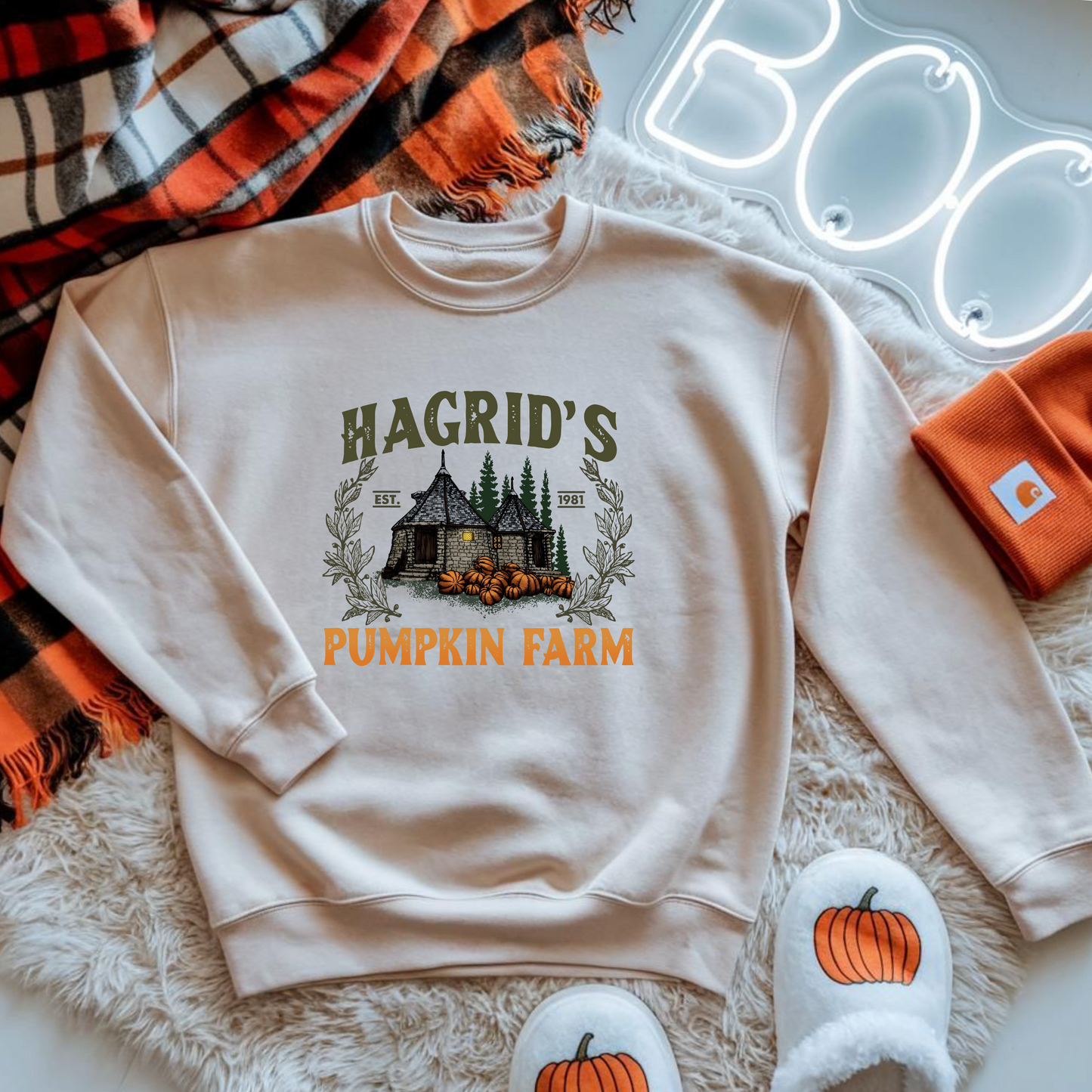 Pumpkin Farm Crewneck Sweatshirt—Sand