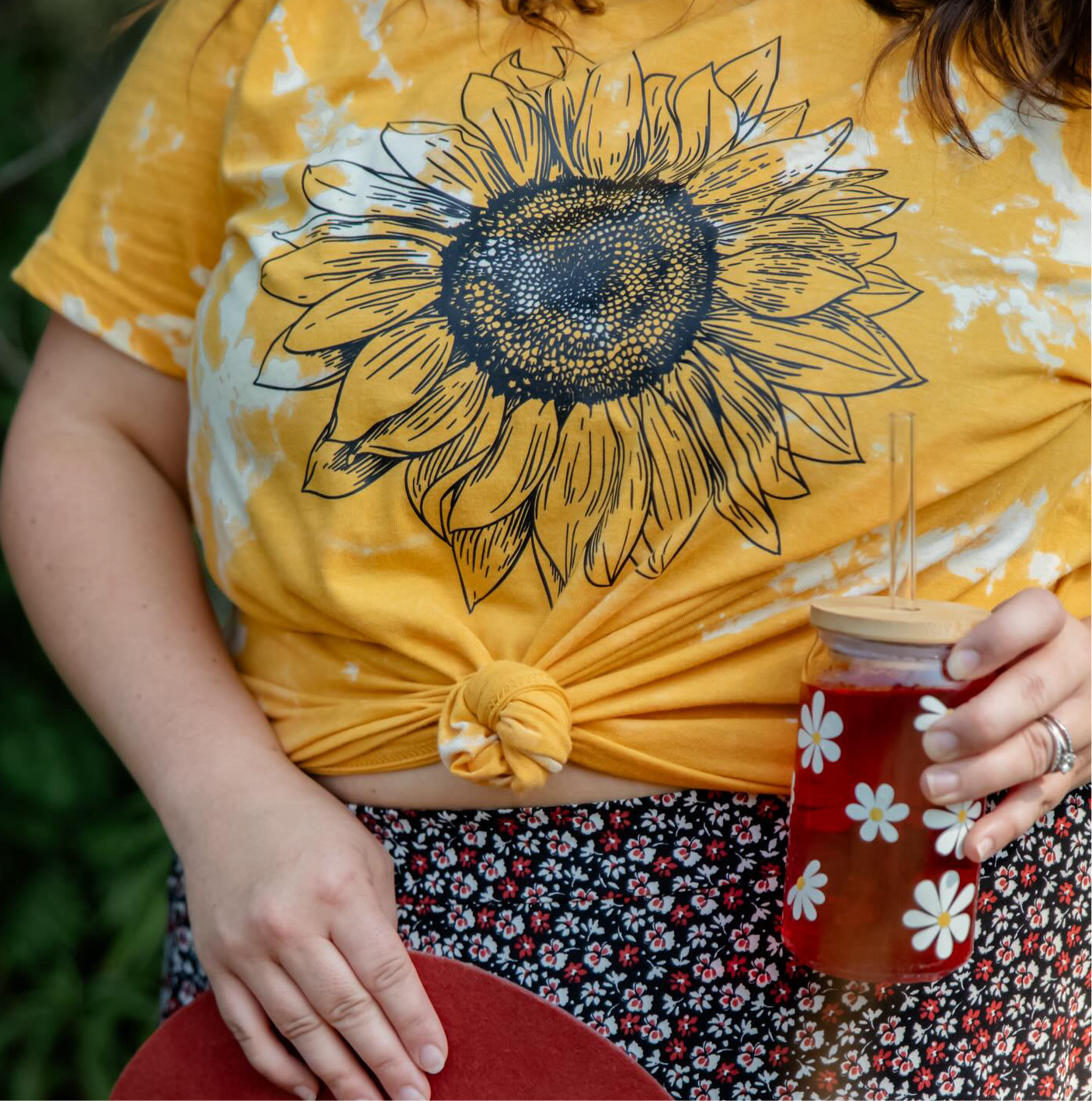 Limited Edition Sunflower T-Shirt—Hand Reverse Die Yellow