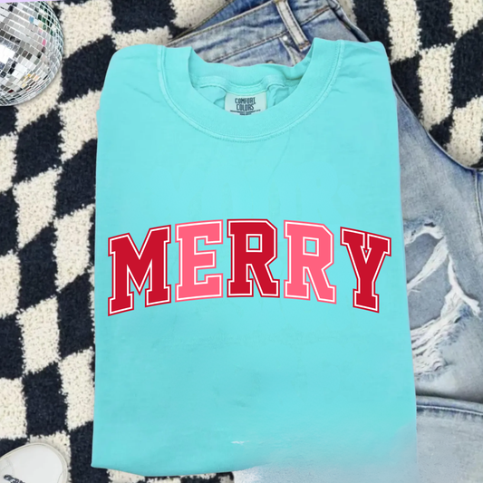 Merry Comfort Colors Tee—Chalky Mint