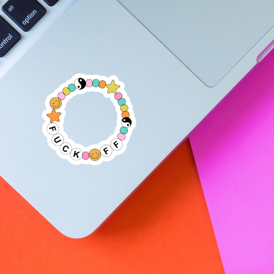 F Off Bracelet 2" Sticker