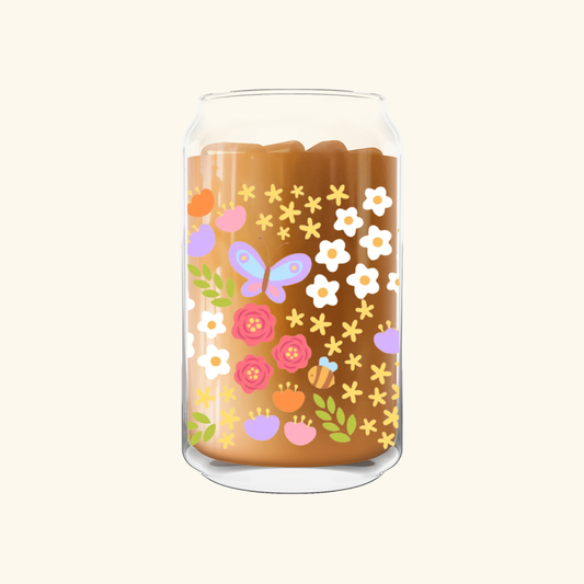Spring Blooms Can Glass—16 oz.