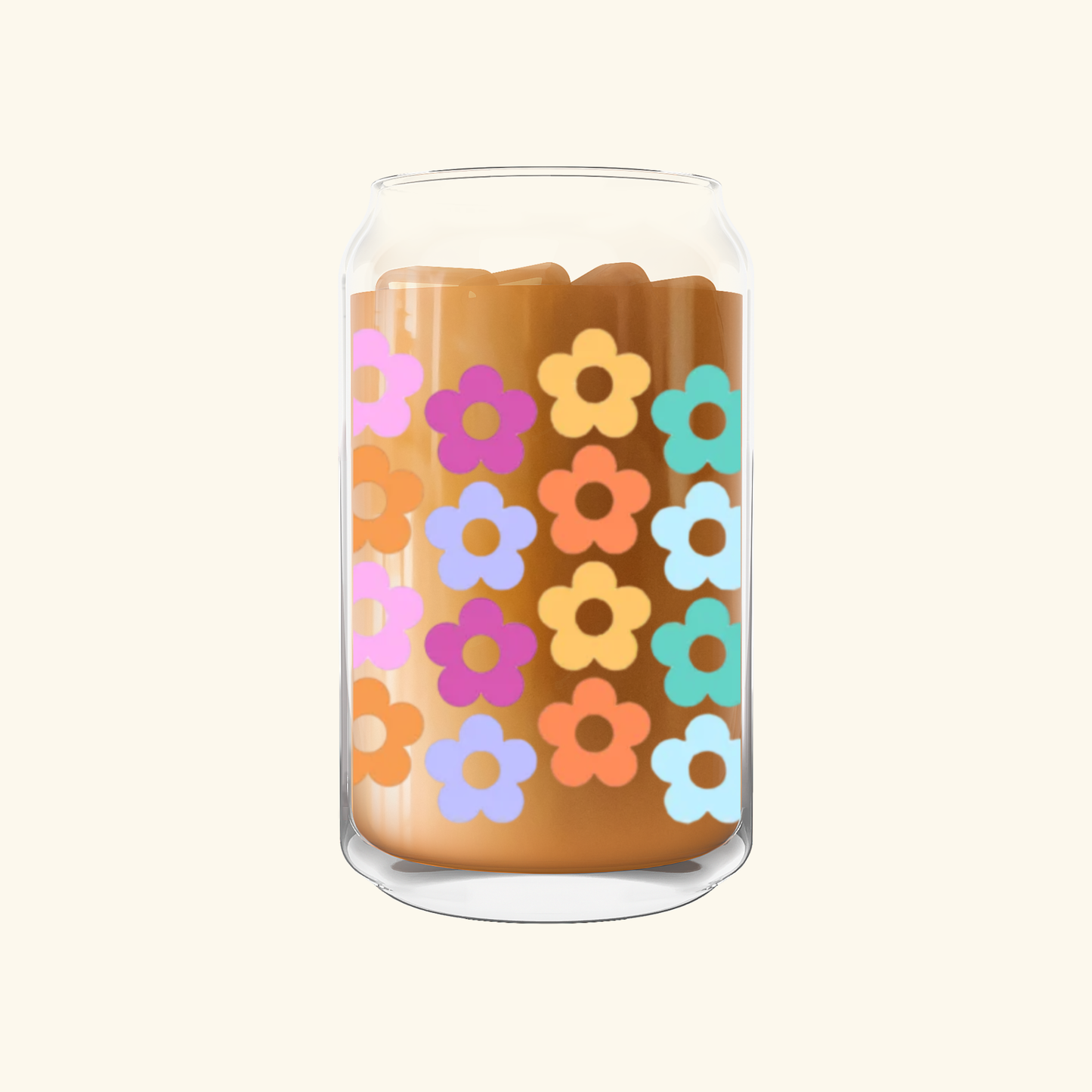 Colorful Daisies Can Glass—16 oz.