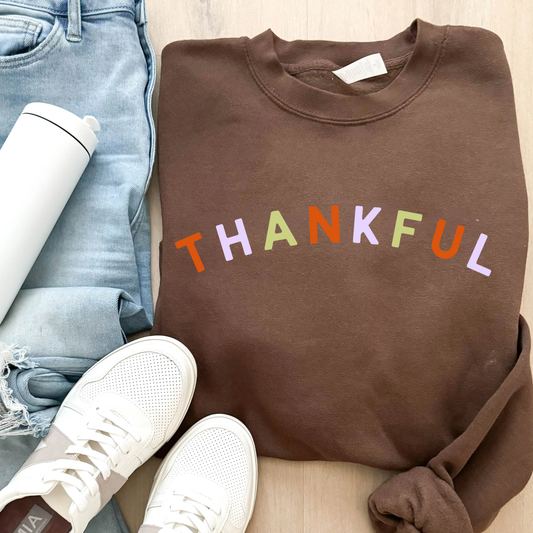 Thankful Crewneck Sweatshirt—Chestnut