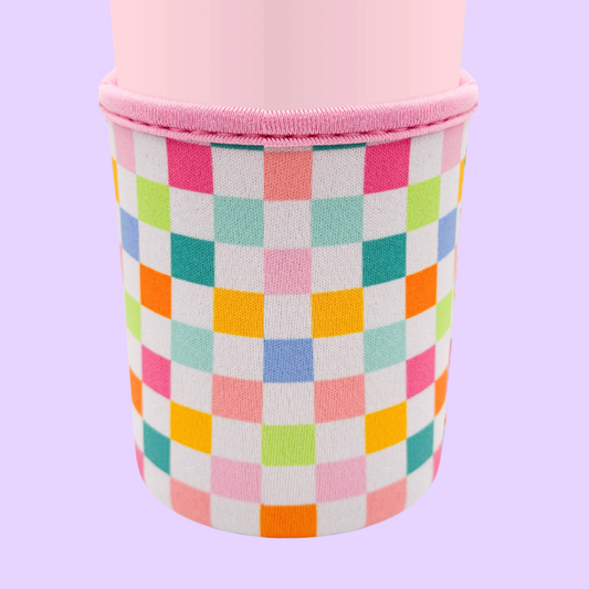 Bright Checkered Cup Cover Koozie