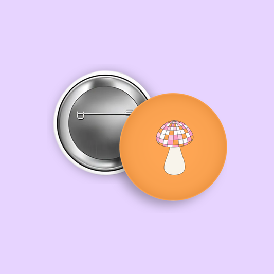 Disco Mushroom 1.5" Pinback Button