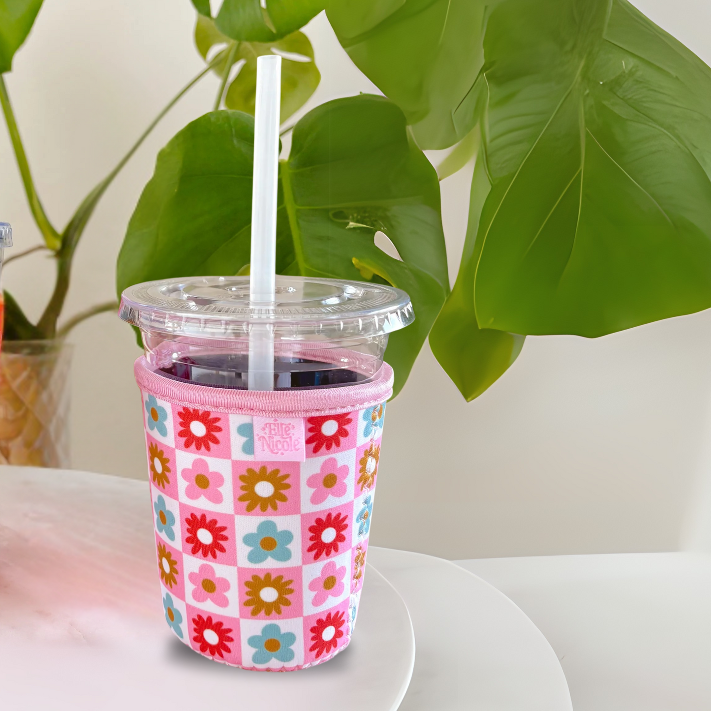 Quilted Floral Cup Cover Koozie