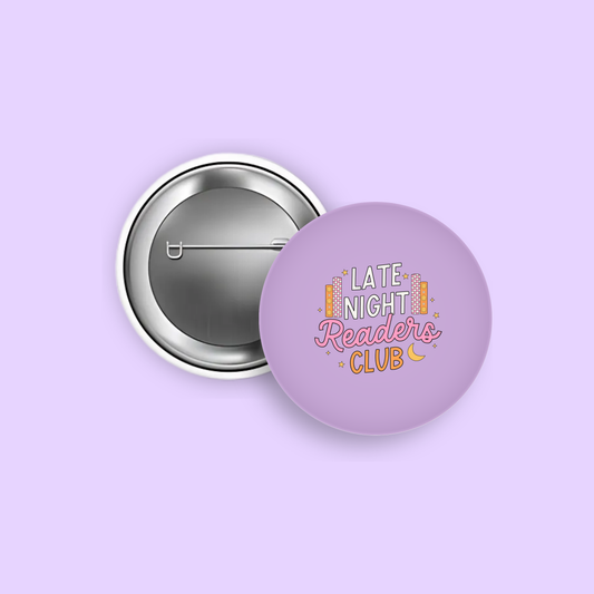 Late Night Readers Club 1.5" Pinback Button