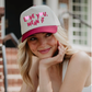 LOVE YOU, MEAN IT Vintage Two-Tone Embroidered Hat—Maroon