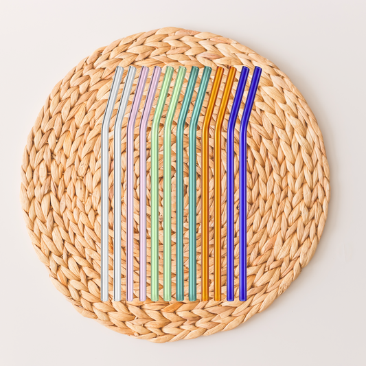 Colorful 16 oz. Glass Can Bendy Straws