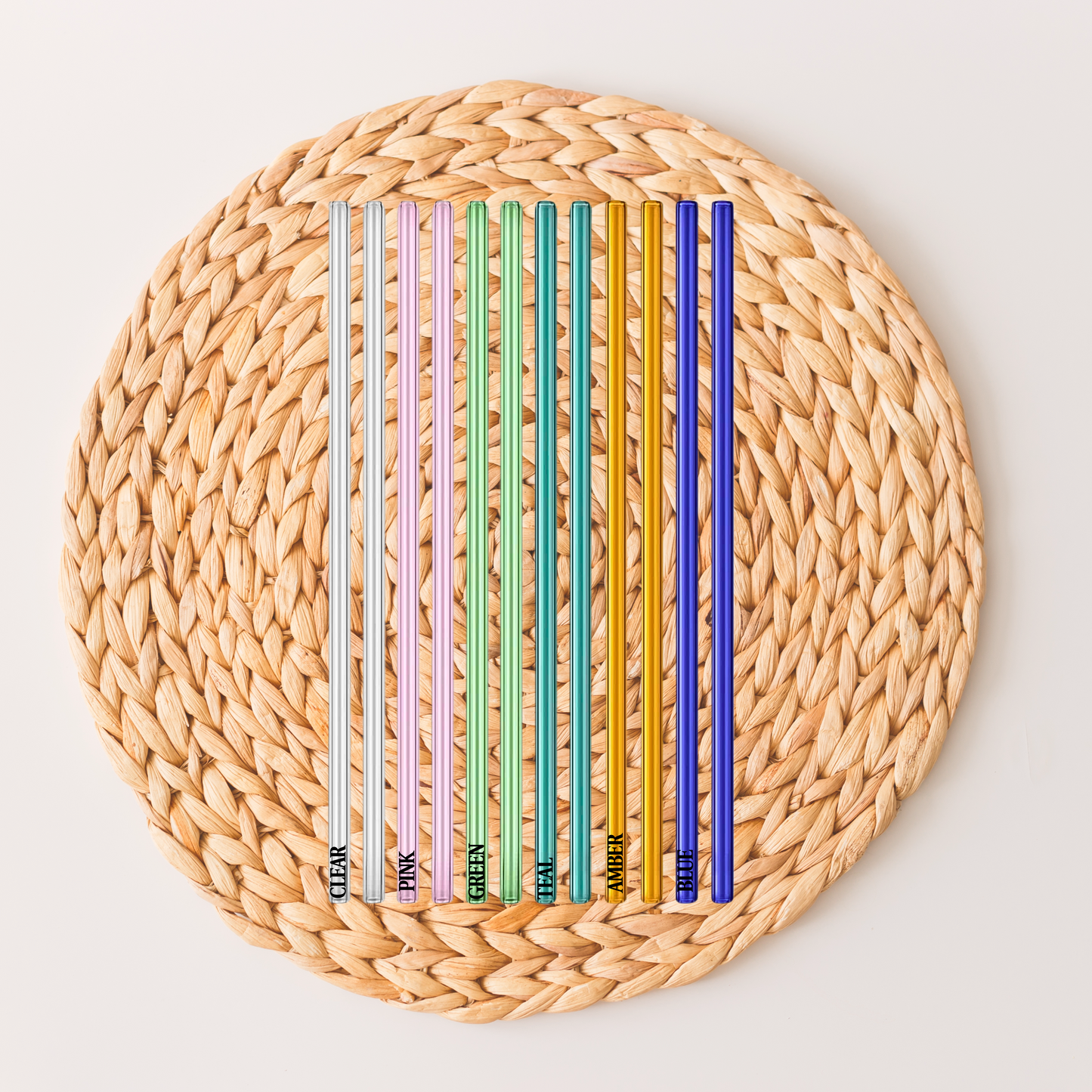 Colorful 16 oz. Glass Can Straight Straws