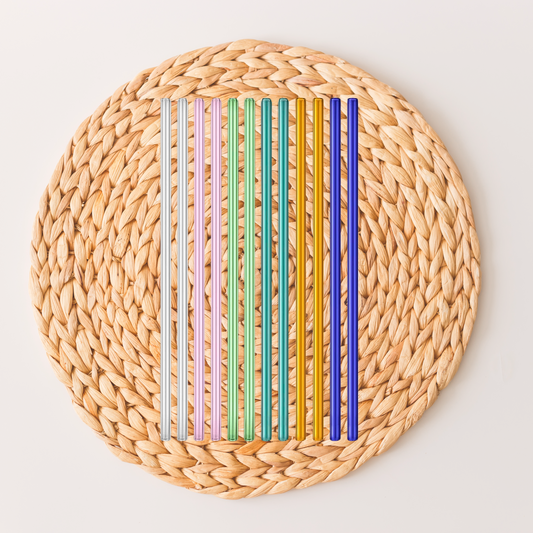 Colorful 16 oz. Glass Can Straight Straws