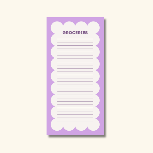 4x8 Lilac Grocery Notepad (With Magnetic Back)