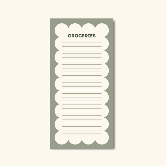 4x8 Sage Grocery Notepad (With Magnetic Back)