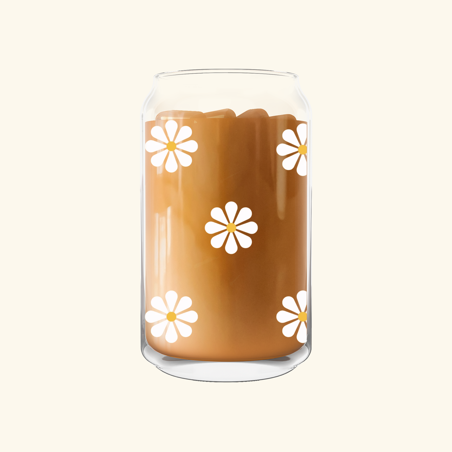 White Daisies Can Glass—16 oz.