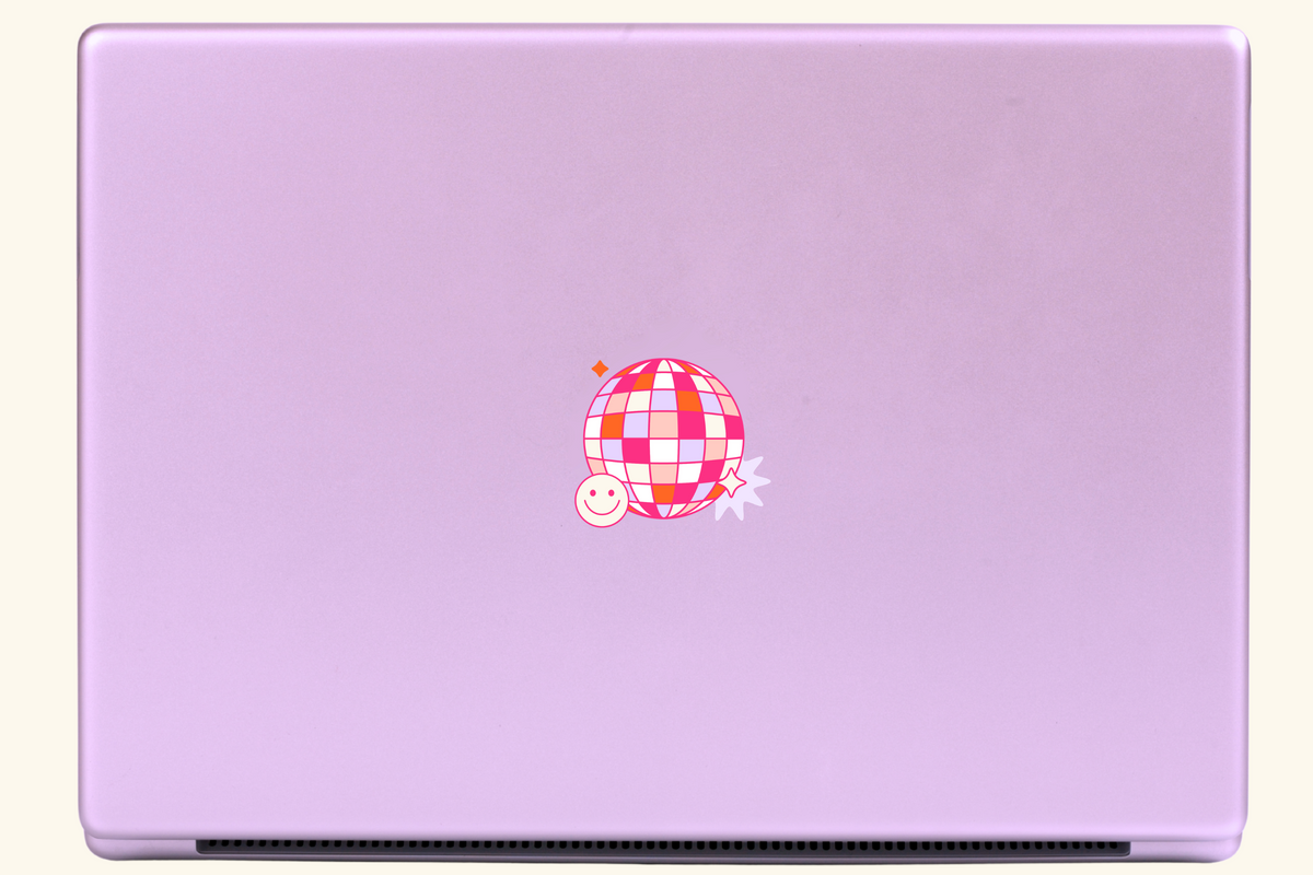 Laptop for arranging stickers
