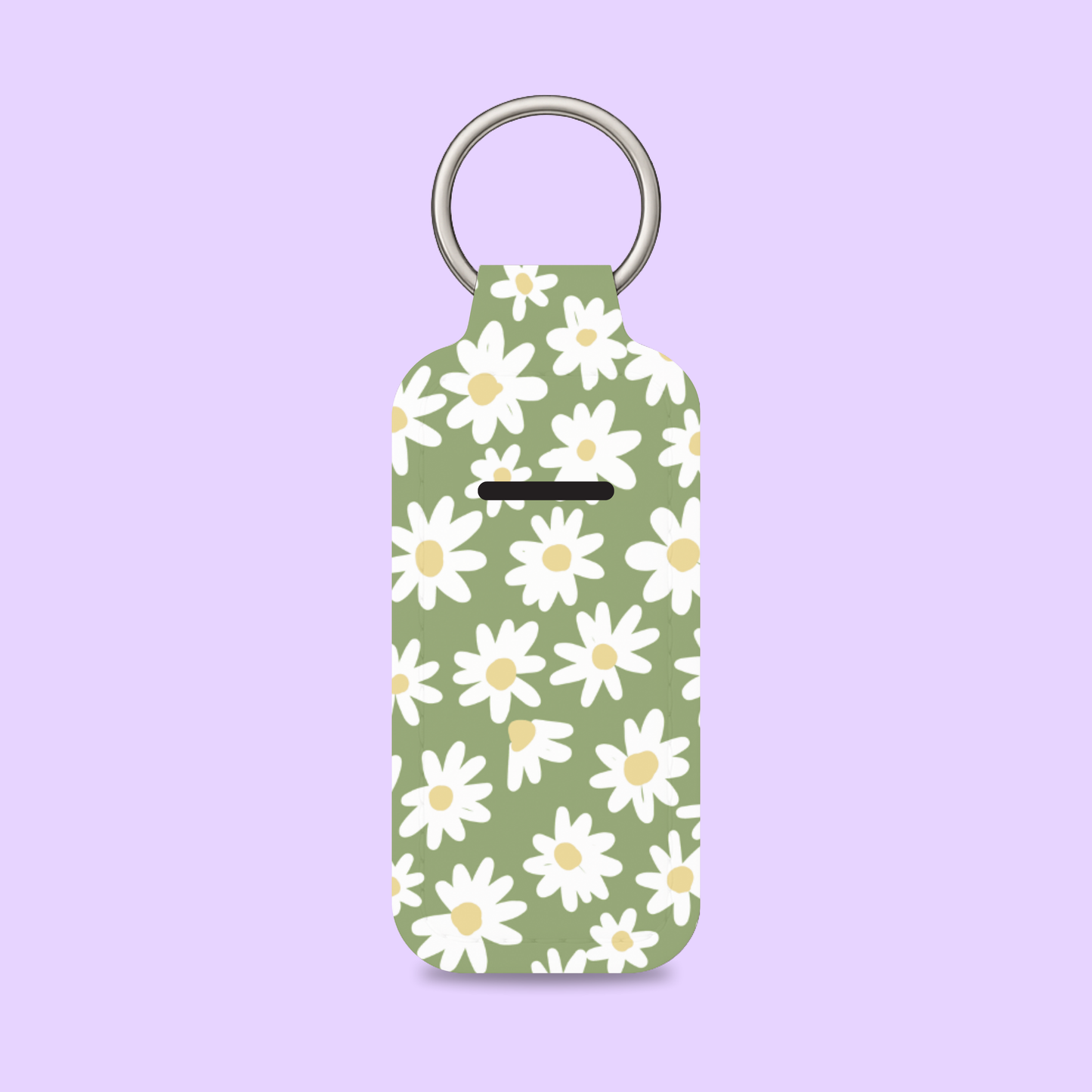 Sage Daisies Chapstick Holder Keychain