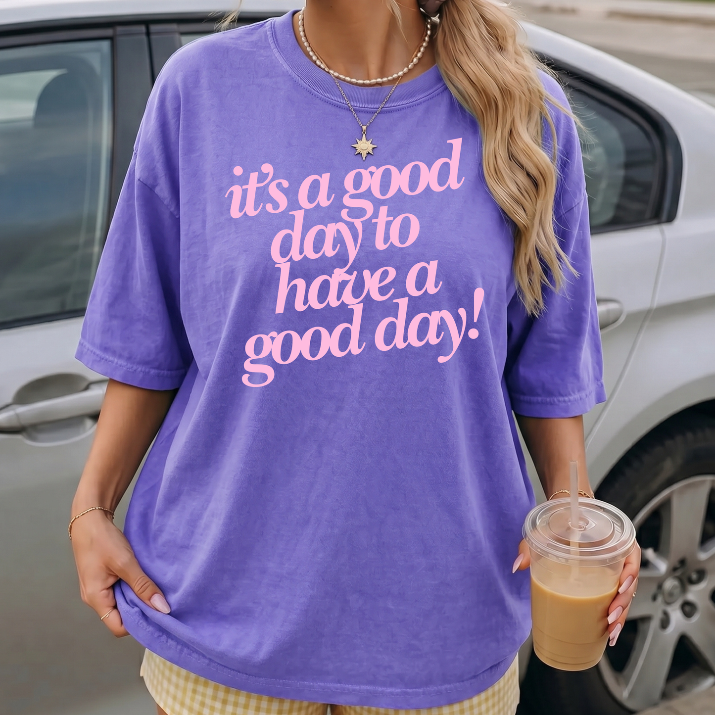 It's a Good Day—PUFF Ink Comfort Colors Tee—Violet