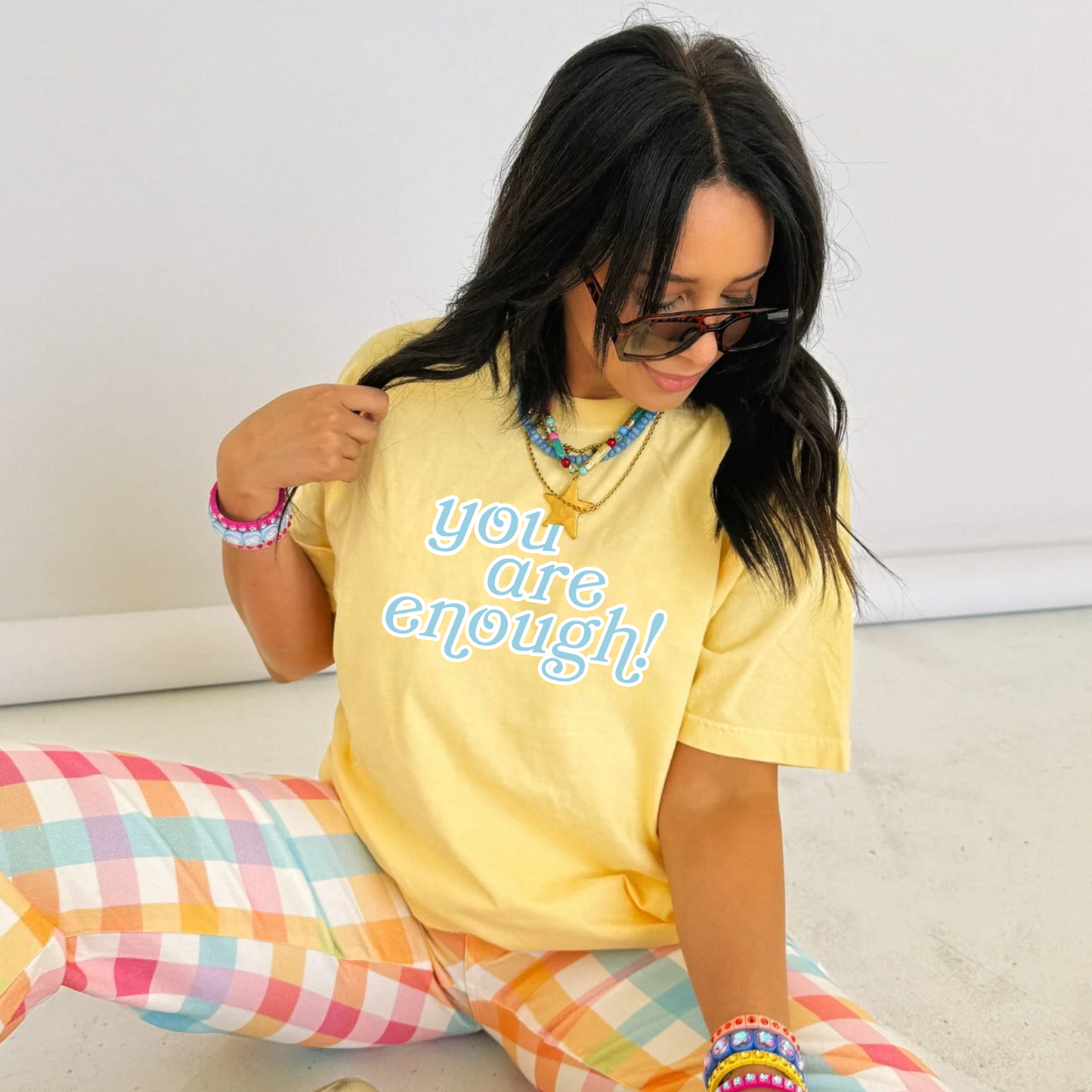 You Are Enough—Comfort Colors Tee—Butter Yellow
