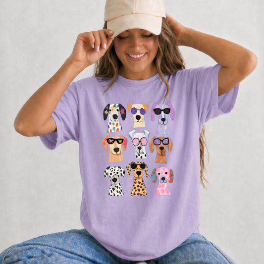 Too Cool Pups—Comfort Colors Tee—Lilac