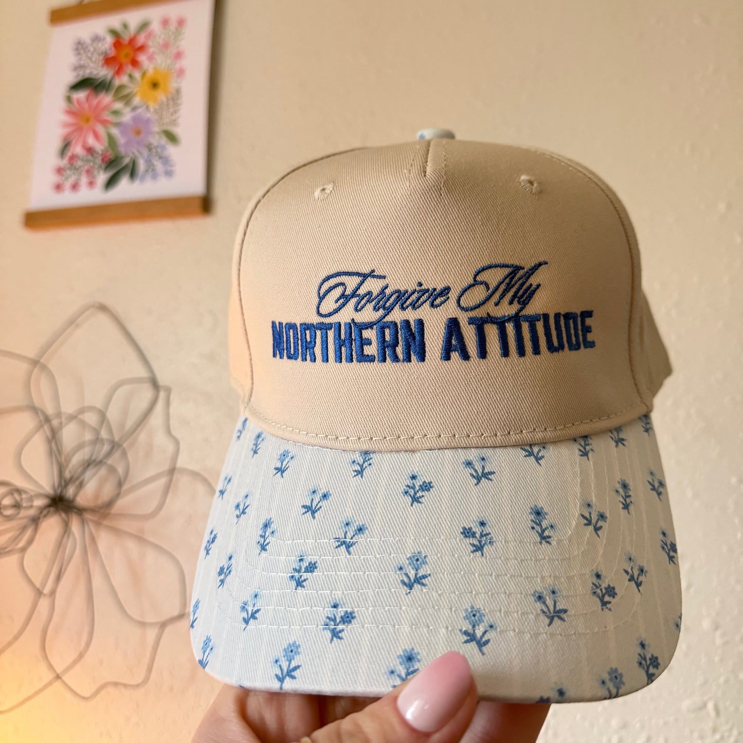 Northern Floral Embroidered Hat