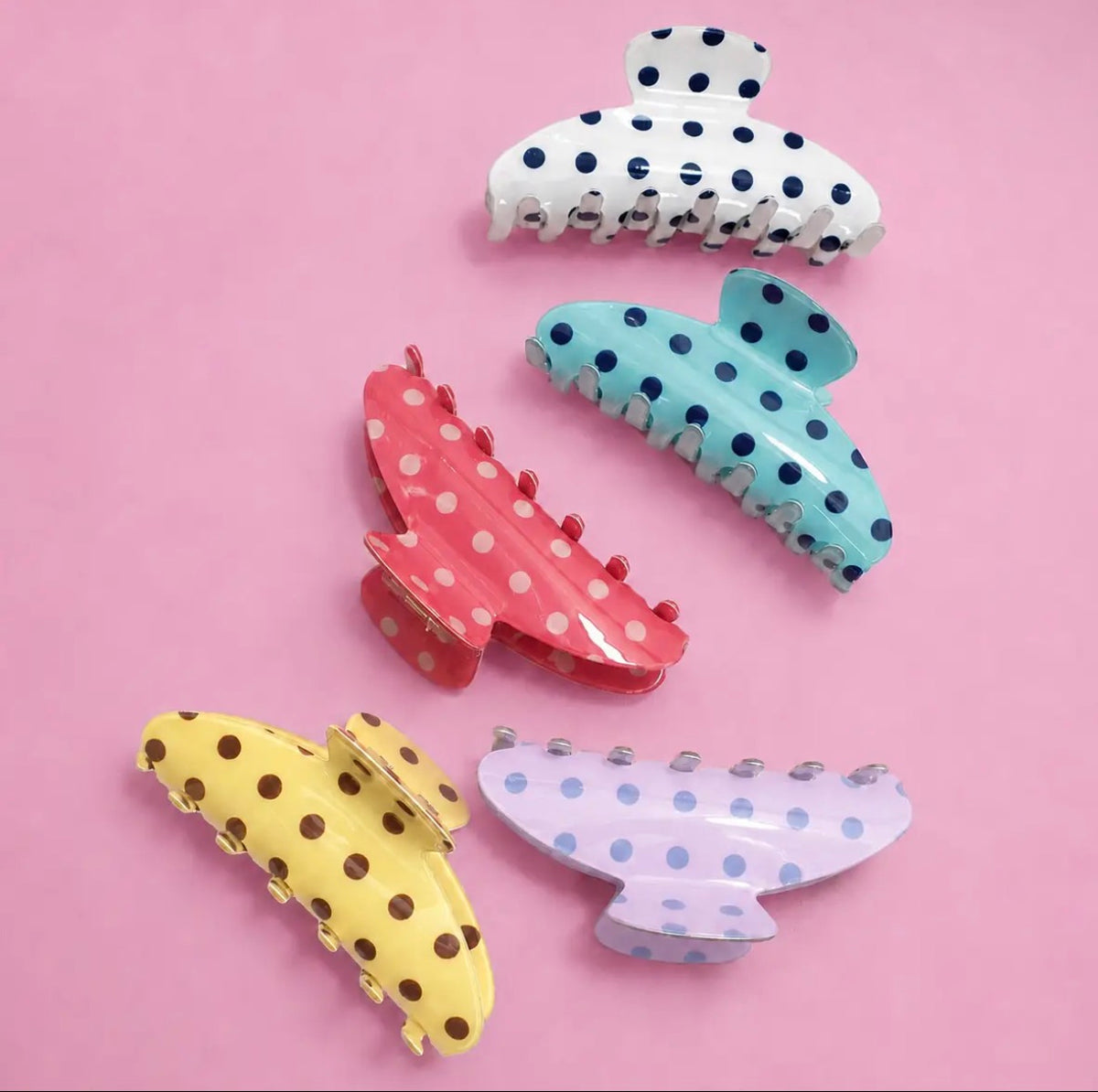 Polka Dot Claw Clips