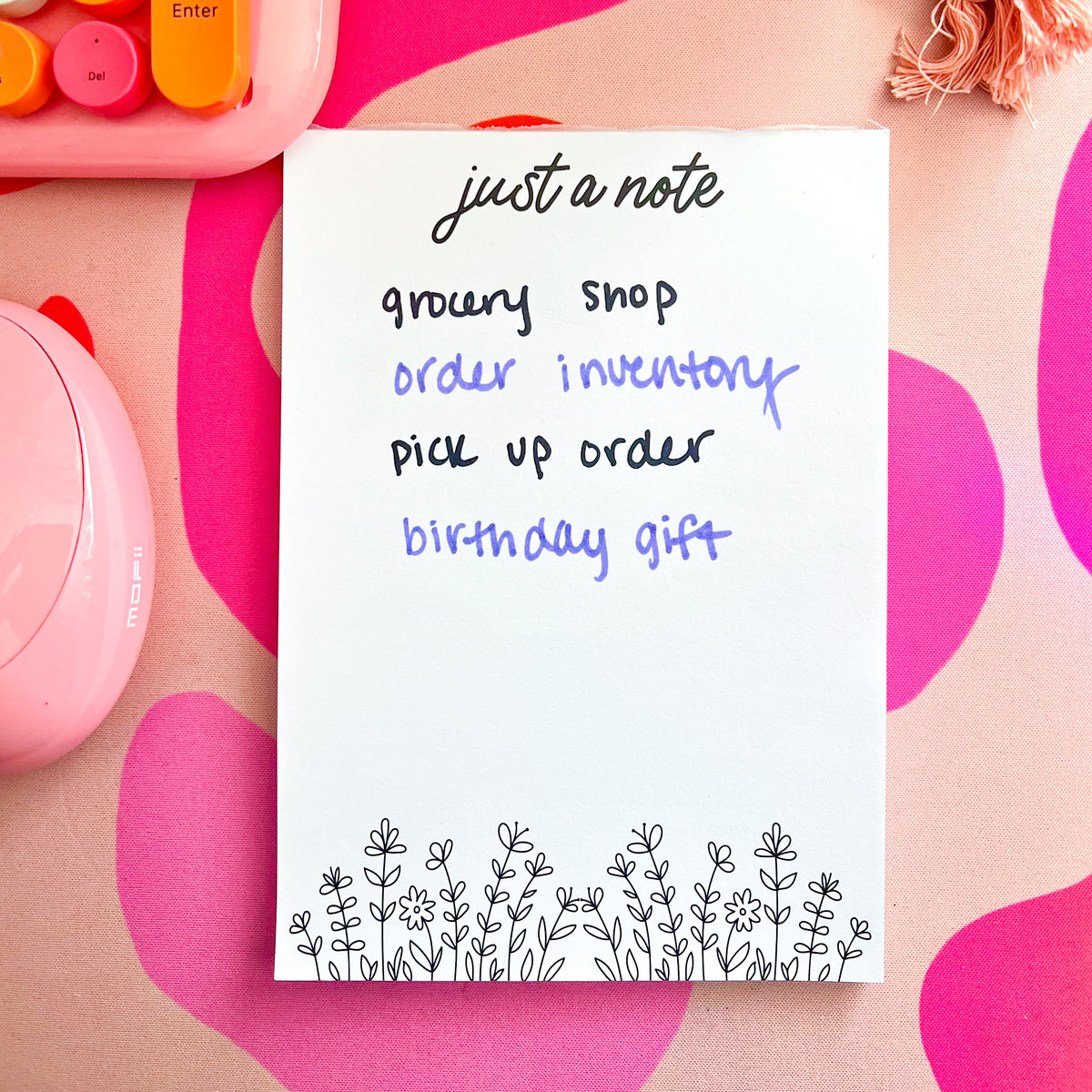 5x7 Just a Note Meadow Notepad