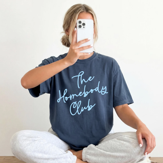 The Homebody Club Comfort Colors Tee—Denim