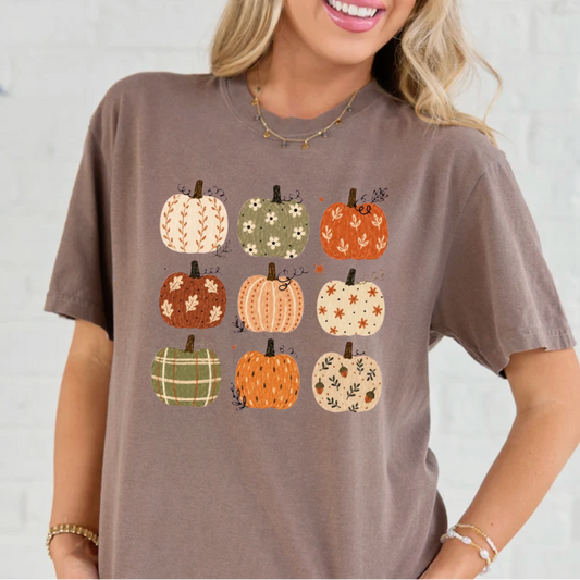 Patchwork Pumpkins Fall Tee