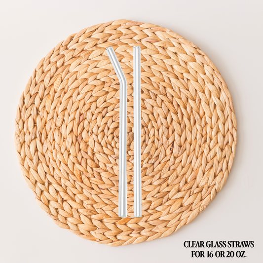 CLEAR Glass Straws (For 16 oz. or 20 oz. Can Glass)