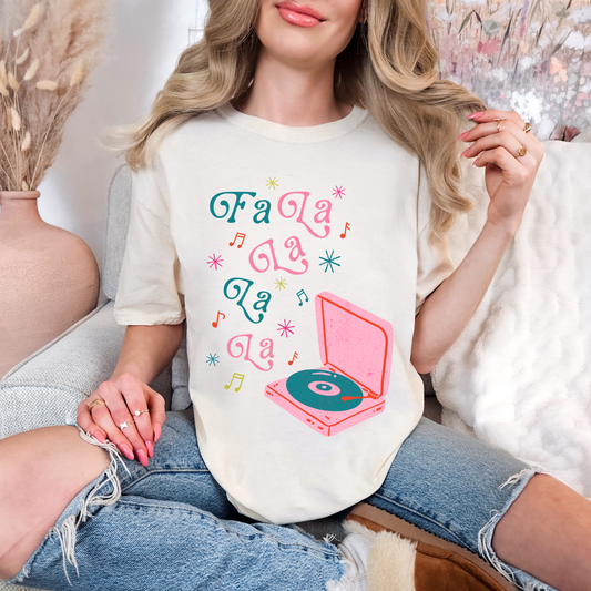 Fa La La Comfort Colors Tee—Ivory