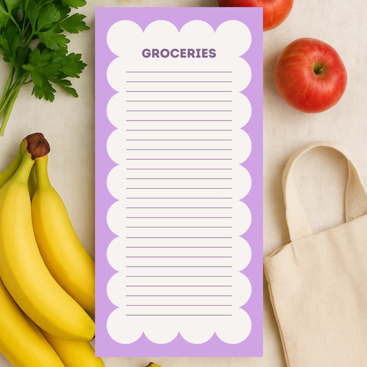 4x8 Lilac Grocery Notepad (With Magnetic Back)
